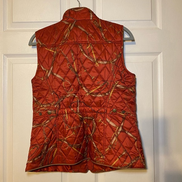 Equestrian Print Quilted Vest Size S - Picture 7 of 9